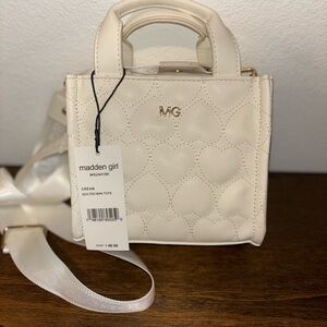 NWT Madden Girl Cream Quilted Mini Tote